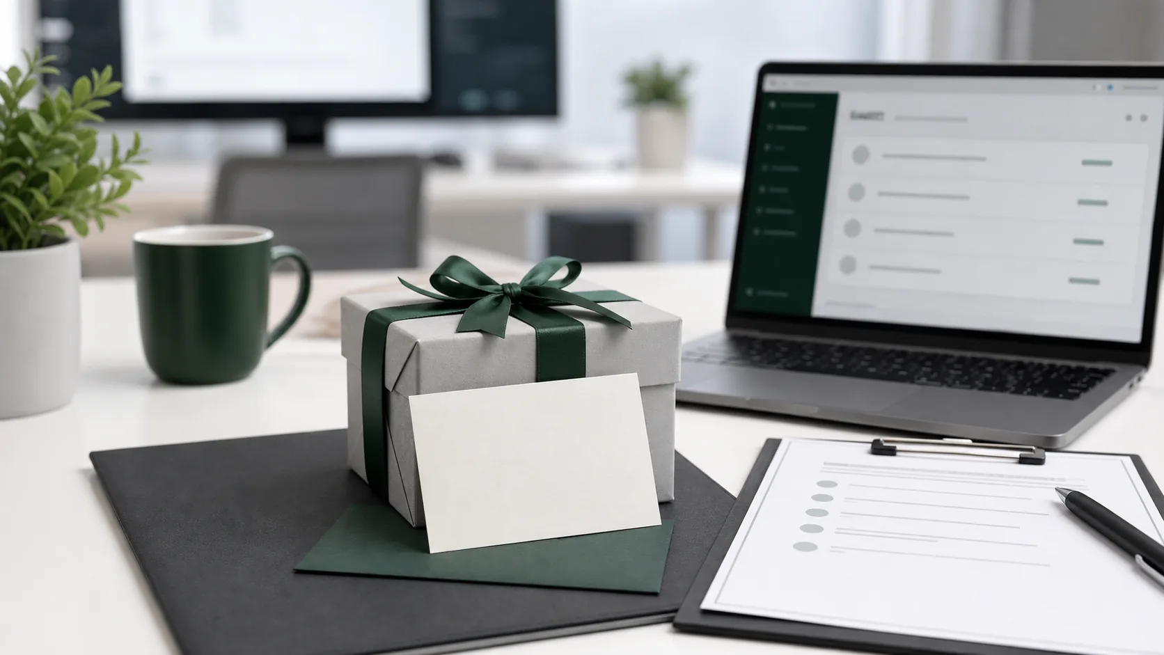 Professional feedback and gift-giving activity scene